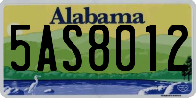 AL license plate 5AS8012