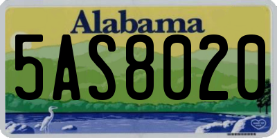 AL license plate 5AS8020