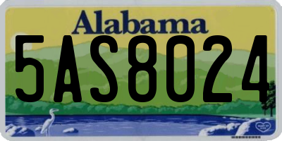 AL license plate 5AS8024