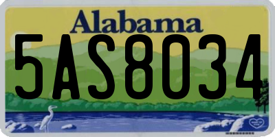 AL license plate 5AS8034