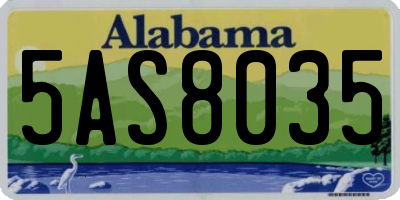 AL license plate 5AS8035