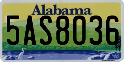 AL license plate 5AS8036