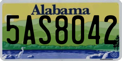 AL license plate 5AS8042