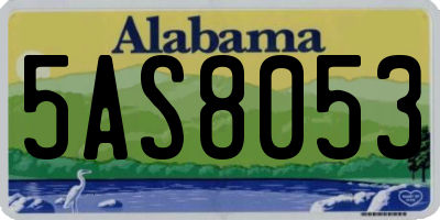 AL license plate 5AS8053