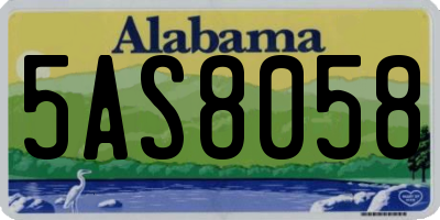 AL license plate 5AS8058