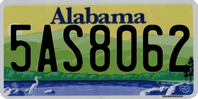 AL license plate 5AS8062