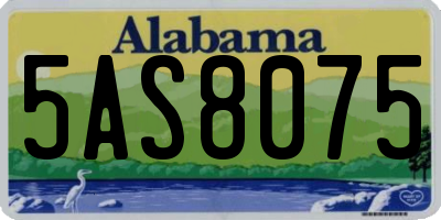 AL license plate 5AS8075