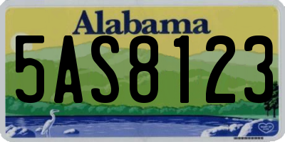 AL license plate 5AS8123
