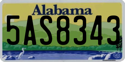 AL license plate 5AS8343
