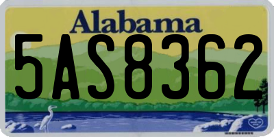 AL license plate 5AS8362