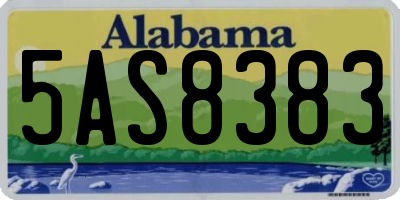 AL license plate 5AS8383