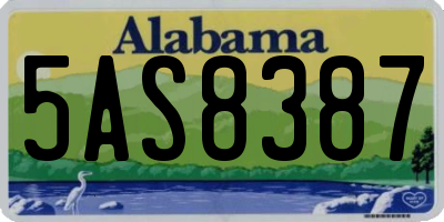 AL license plate 5AS8387
