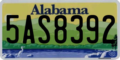 AL license plate 5AS8392