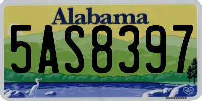 AL license plate 5AS8397