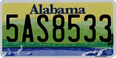 AL license plate 5AS8533