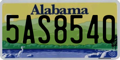 AL license plate 5AS8540