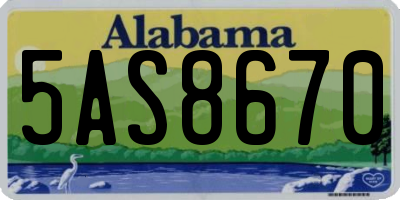 AL license plate 5AS8670