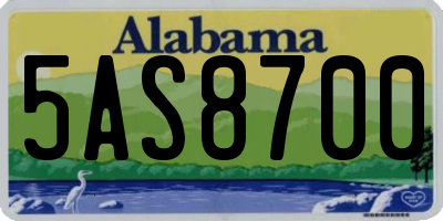 AL license plate 5AS8700