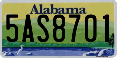 AL license plate 5AS8701