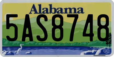 AL license plate 5AS8748