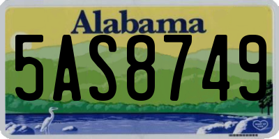 AL license plate 5AS8749