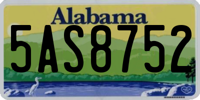 AL license plate 5AS8752
