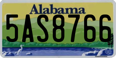 AL license plate 5AS8766
