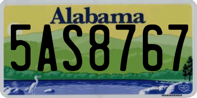 AL license plate 5AS8767
