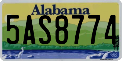 AL license plate 5AS8774