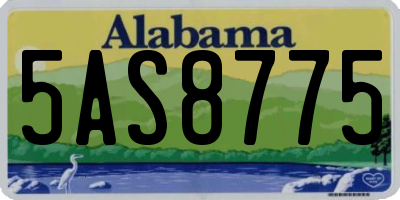 AL license plate 5AS8775