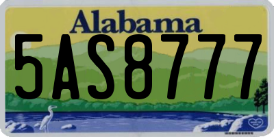 AL license plate 5AS8777