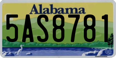 AL license plate 5AS8781