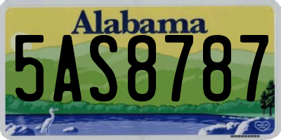 AL license plate 5AS8787