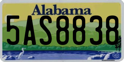 AL license plate 5AS8838
