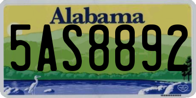 AL license plate 5AS8892