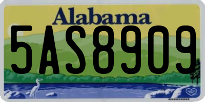 AL license plate 5AS8909