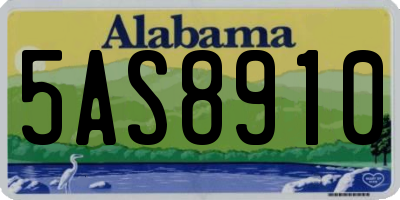 AL license plate 5AS8910