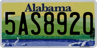 AL license plate 5AS8920