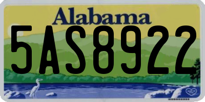 AL license plate 5AS8922