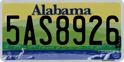 AL license plate 5AS8926