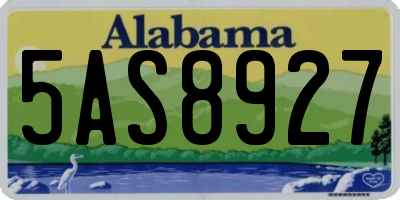 AL license plate 5AS8927
