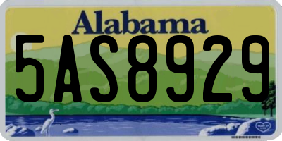 AL license plate 5AS8929