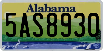 AL license plate 5AS8930