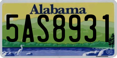 AL license plate 5AS8931