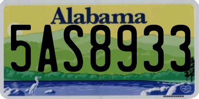 AL license plate 5AS8933