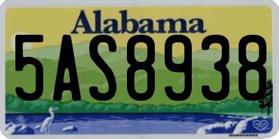 AL license plate 5AS8938