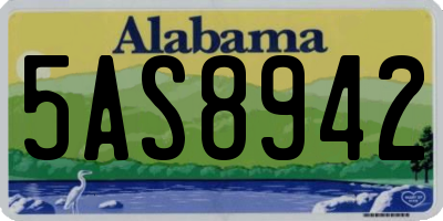 AL license plate 5AS8942