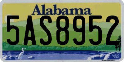 AL license plate 5AS8952