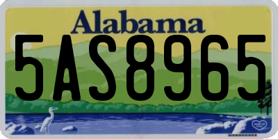 AL license plate 5AS8965