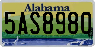 AL license plate 5AS8980